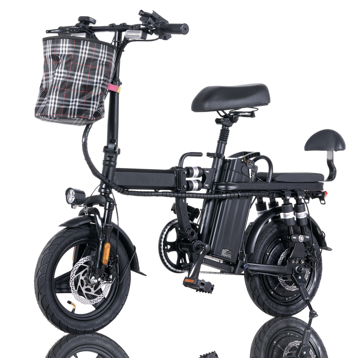 YH A9 Electric Bike, 500W Motor, 48V/15Ah Battery, 20 mile/h Speed, 14 inch Vacuum Tire, 8pcs of Suspention